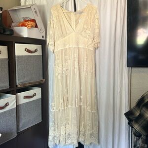NWT Baltic Born Clarissa lace midi dress size XL color vintage cream